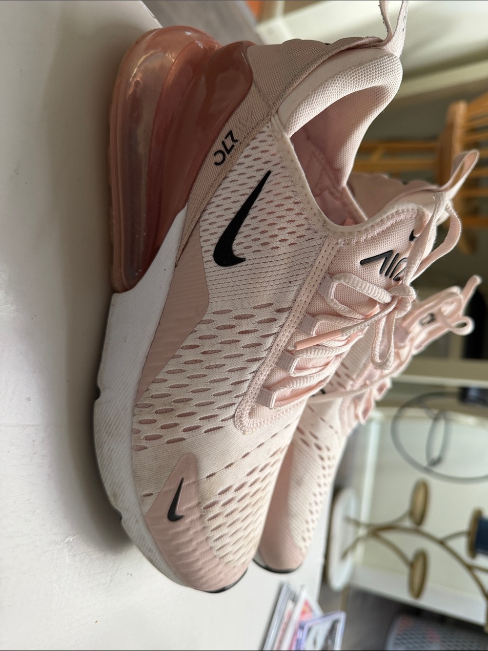 Nike Women’s Air Max 270 Sneakers - Blush Pink Black Accents